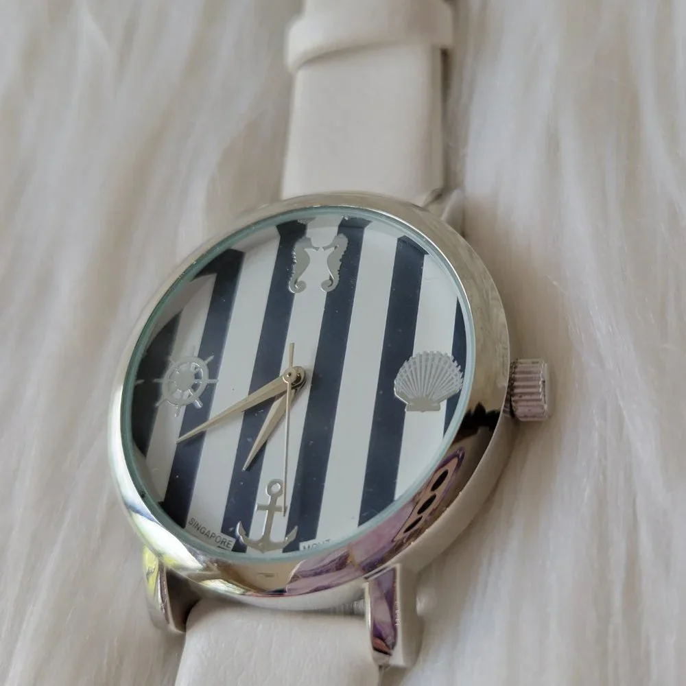 White Nautical Themed Fashion Watch
